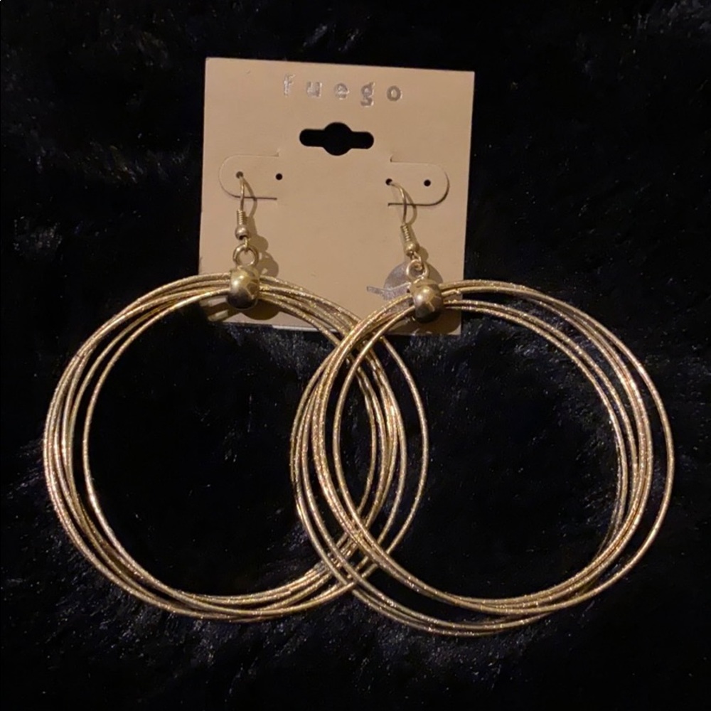 Fuego Gold Tone Hoop Earrings